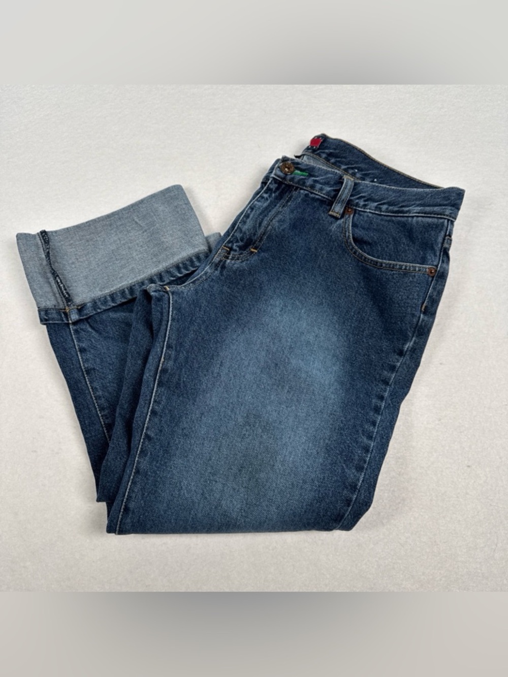 Vintage Tommy Hilfiger Y2K Tommy Girl Jeans Womens 11 Cropped Cuffed 100 Cotton - Picture 7 of 9